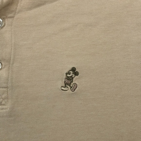 DisneyLand Resort Beige Off White Mickey Mouse Disney Golf Polo Shirt Mens XL - Picture 2 of 6